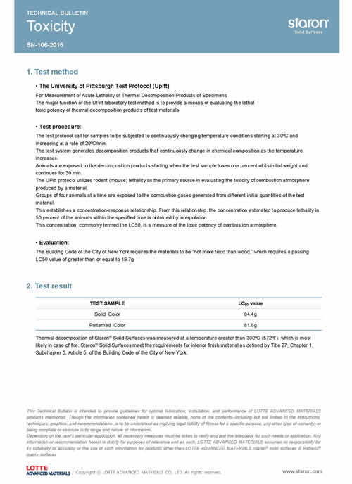 Staron Toxicity