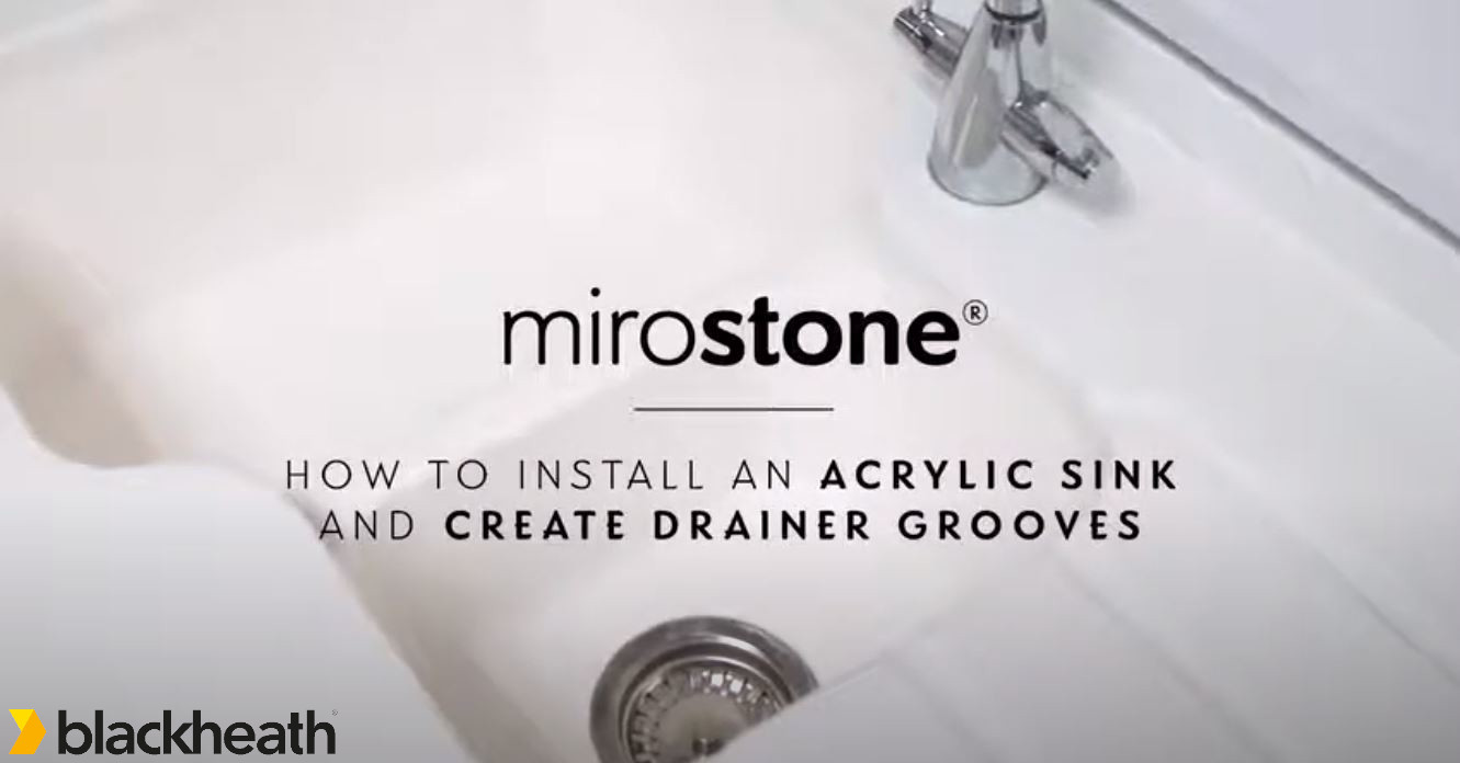 Mirostone Solid Surface: Acrylic sinks and drainer grooves