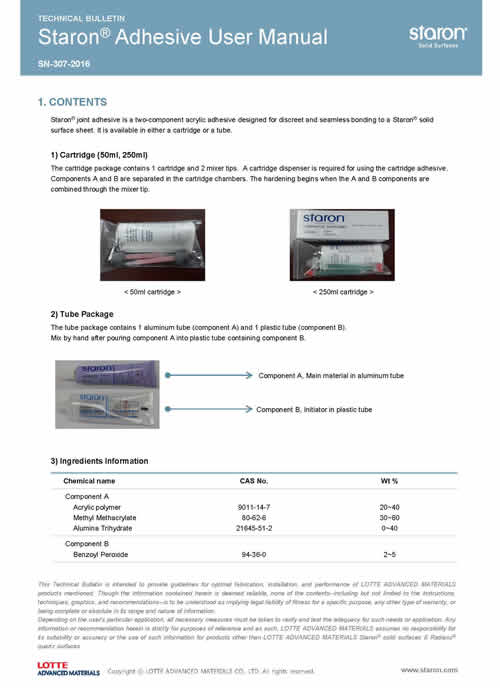 Staron Adhesive User Manual