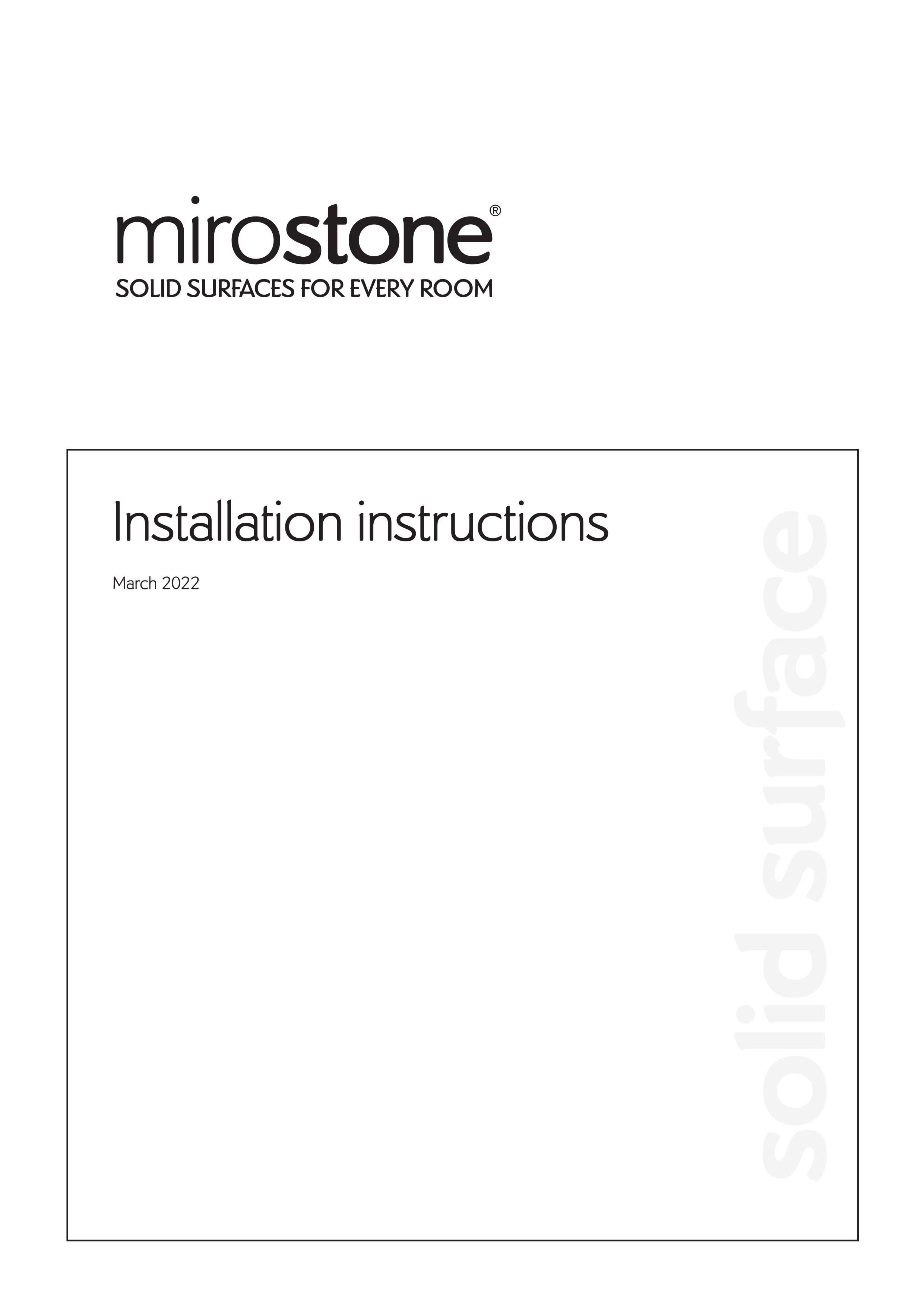 Mirostone Installation Instructions March 2022